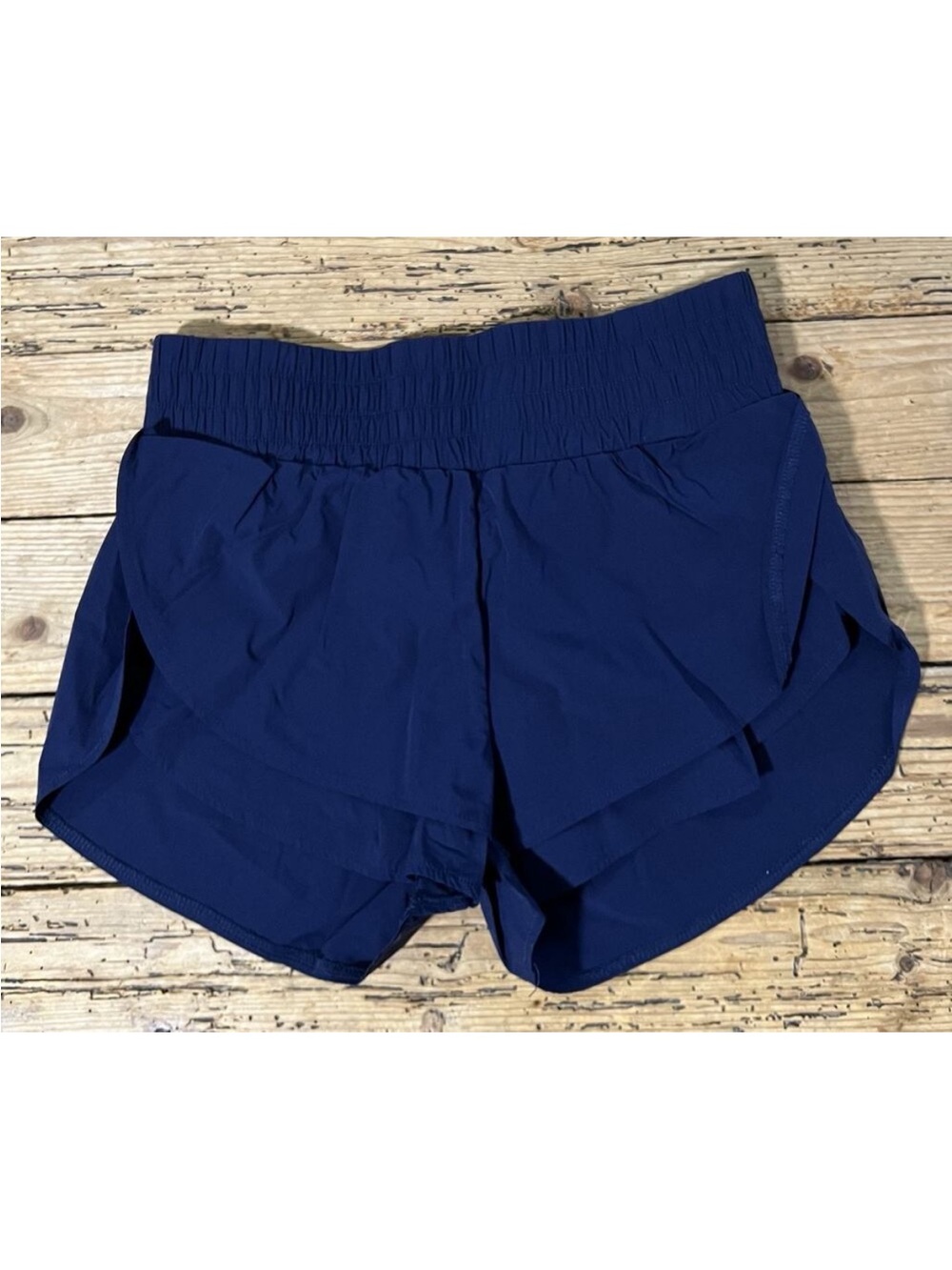 Baleaf Deep Blue Athletic Shorts with Smocked Waist